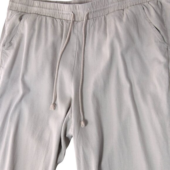 Torrid Beige Wide Leg Pants Size 4X Linen Blend Drawstring Minimalist Workwear - Picture 3 of 8